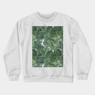 Emerald Green Silk Marble - Digital Liquid Paint Crewneck Sweatshirt